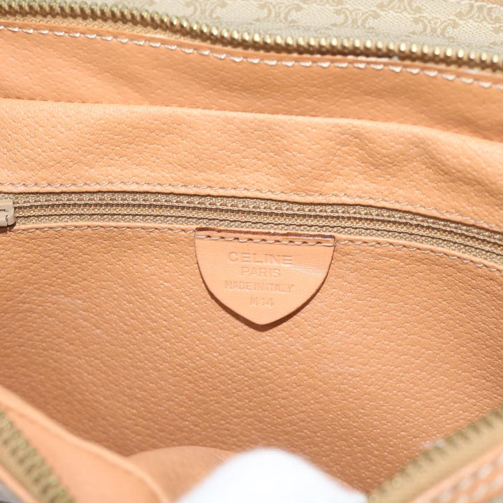 Celine Macadam Canvas Clutch Bag Beige Auth 68436