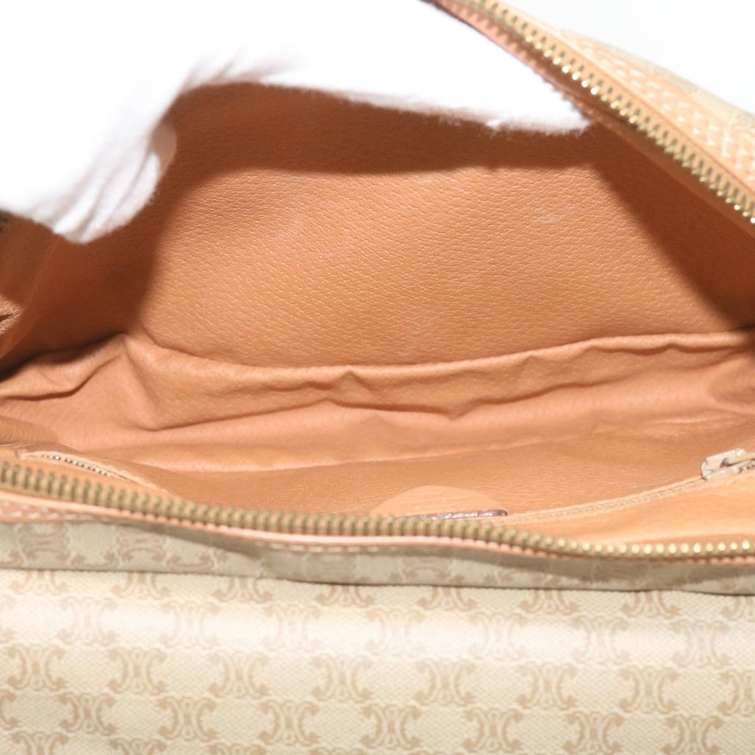 Celine Macadam Canvas Clutch Bag Beige Auth 68436
