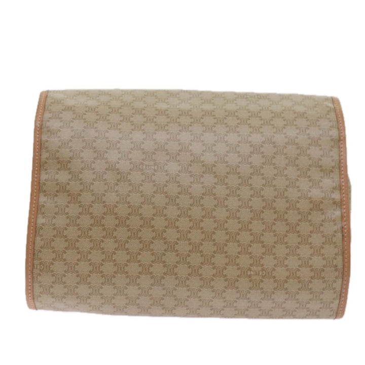 Celine Macadam Canvas Clutch Bag Beige Auth 68436