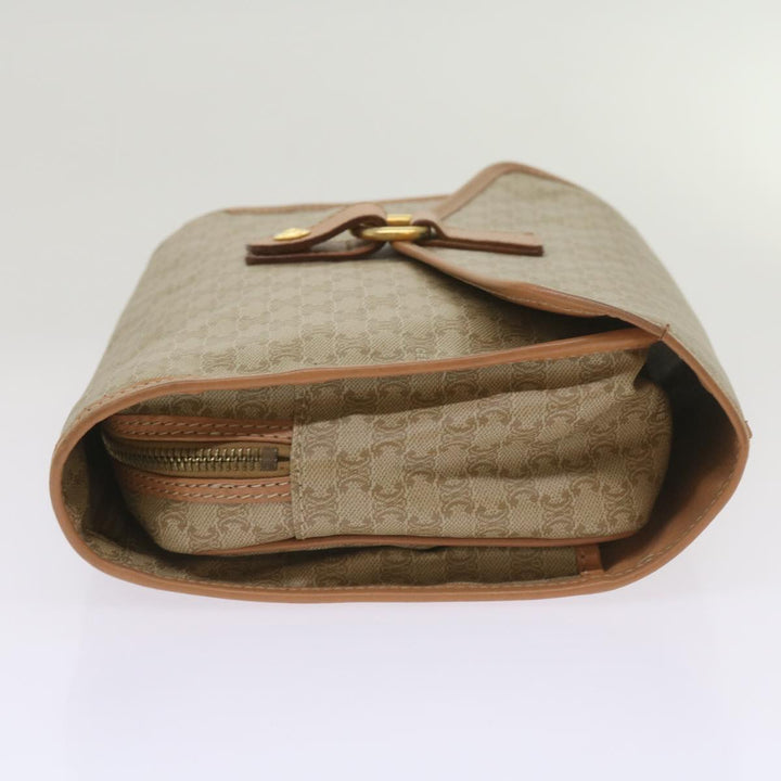 Celine Macadam Canvas Clutch Bag Beige Auth 68436