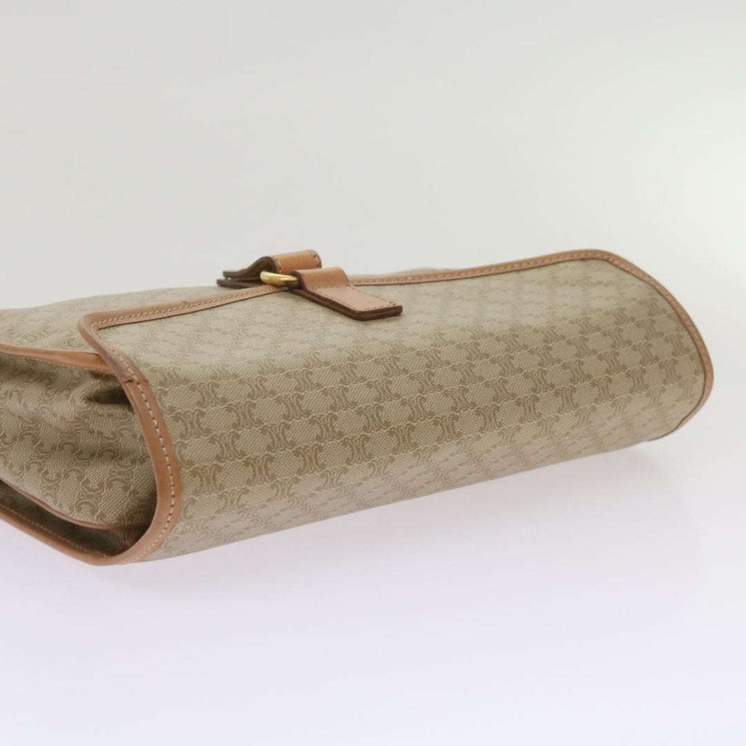 Celine Macadam Canvas Clutch Bag Beige Auth 68436