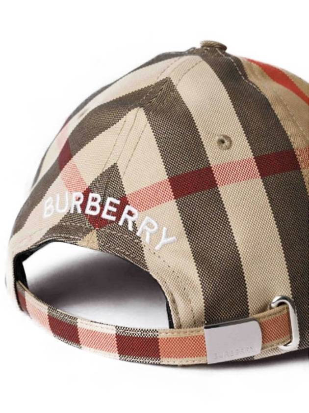Burberry Detail Check Cotton Logo Ball Cap Beige