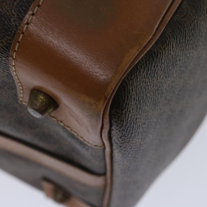 Celine Macadam Canvas Boston Bag PVC Brown Auth 68475