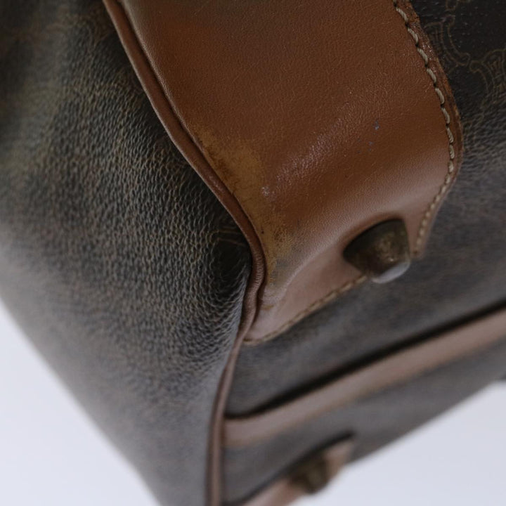 Celine Macadam Canvas Boston Bag PVC Brown Auth 68475