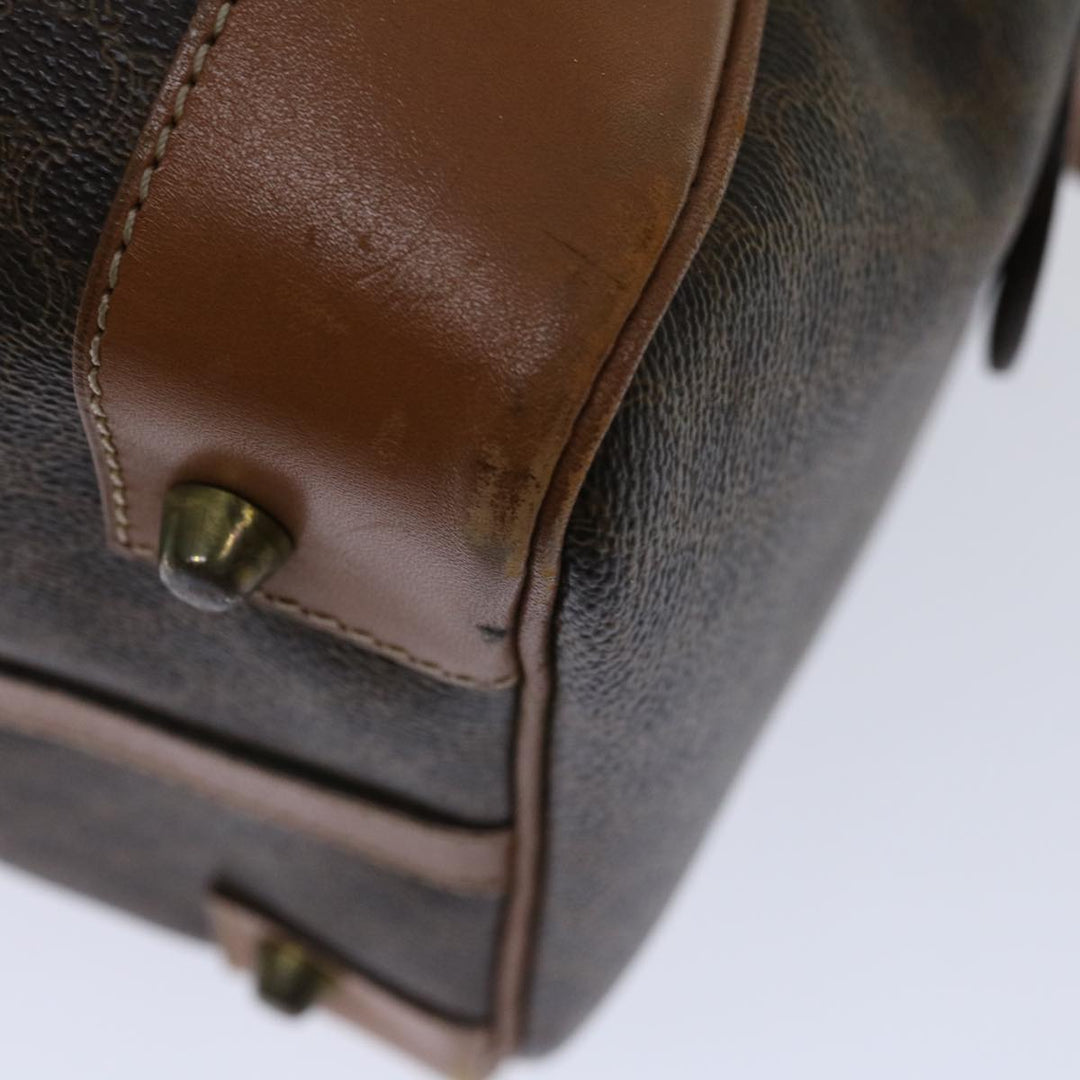 Celine Macadam Canvas Boston Bag PVC Brown Auth 68475