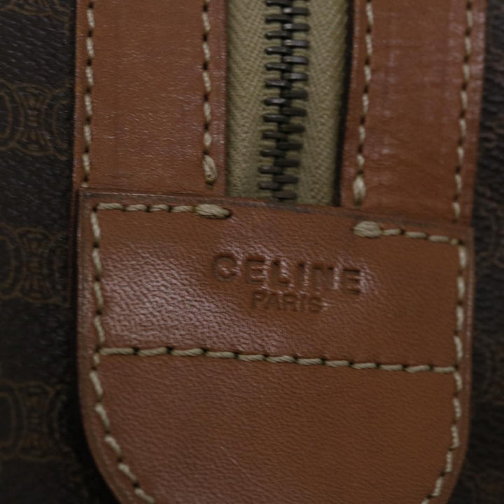 Celine Macadam Canvas Boston Bag PVC Brown Auth 68475