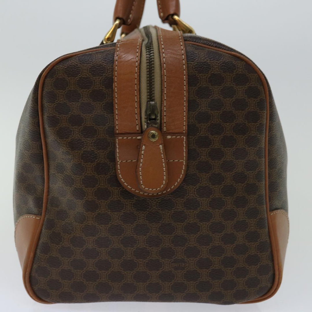 Celine Macadam Canvas Boston Bag PVC Brown Auth 68475