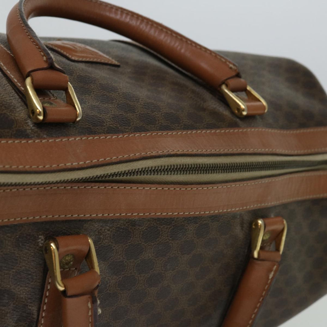 Celine Macadam Canvas Boston Bag PVC Brown Auth 68475