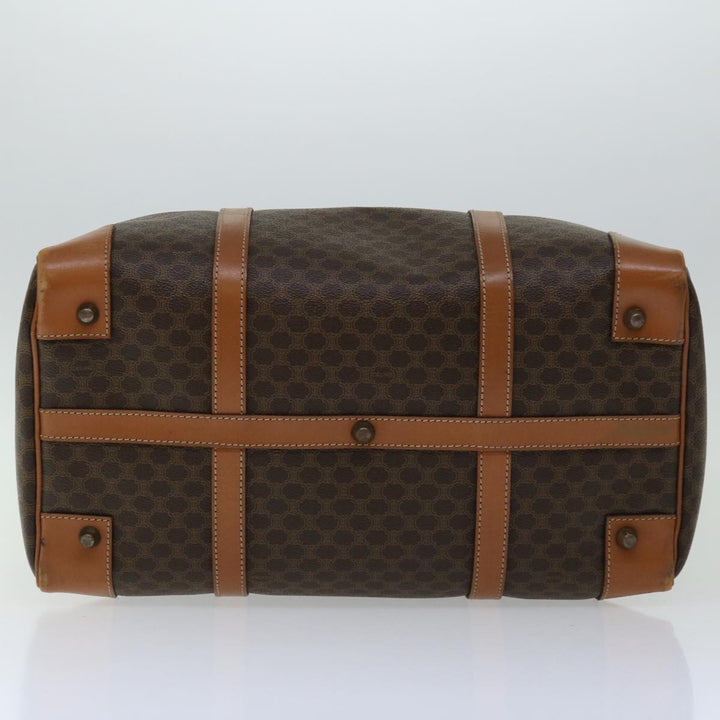 Celine Macadam Canvas Boston Bag PVC Brown Auth 68475