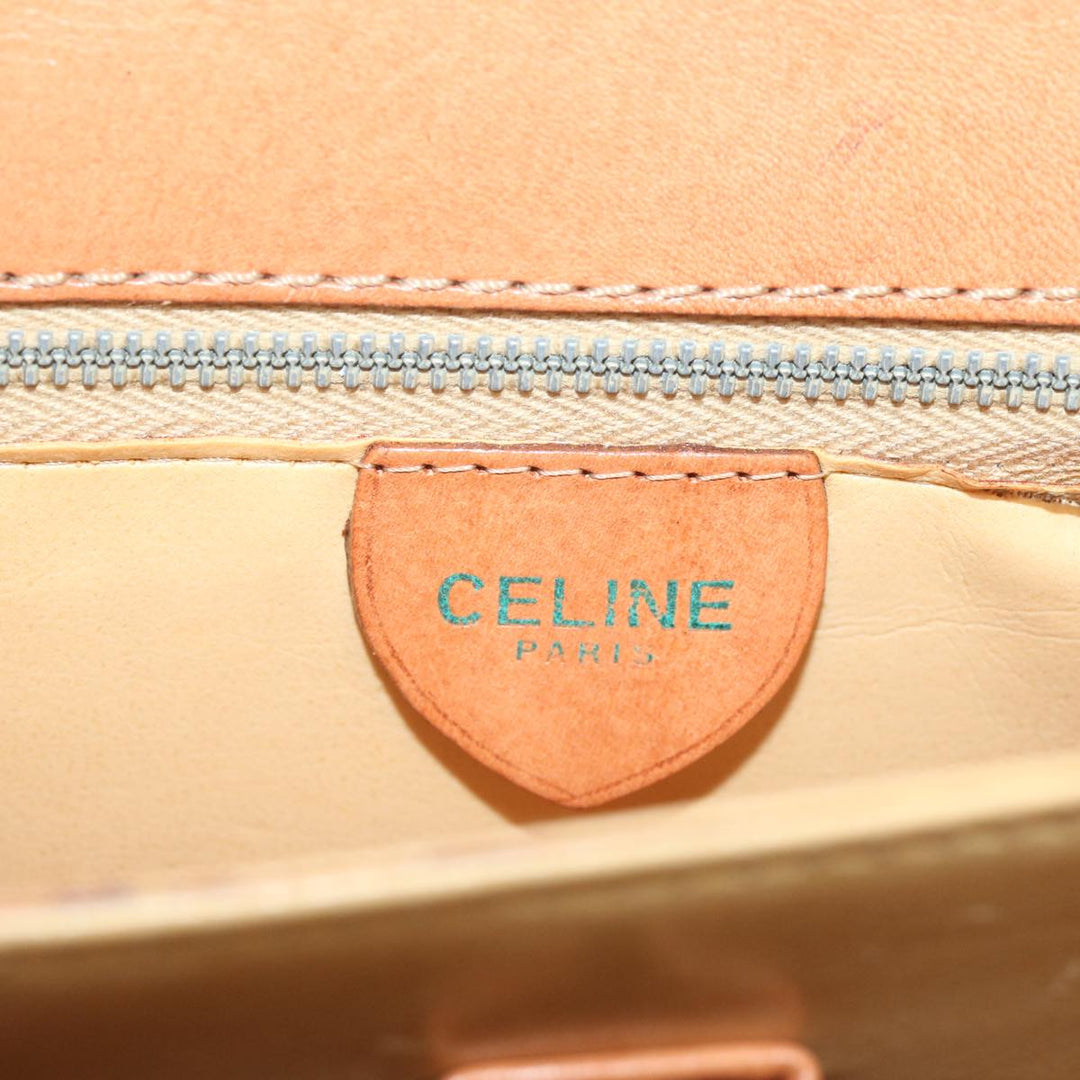 Celine Macadam Canvas Shoulder Bag PVC Leather Brown  68505