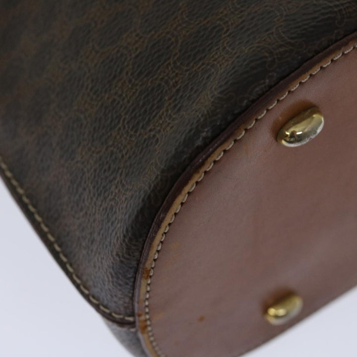 Celine Macadam Canvas Hand Bag PVC Brown Auth 68566