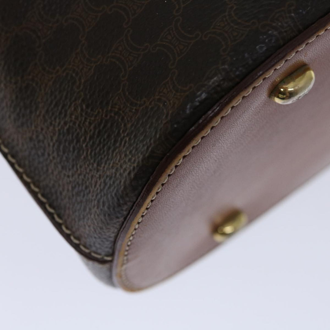 Celine Macadam Canvas Hand Bag PVC Brown Auth 68566