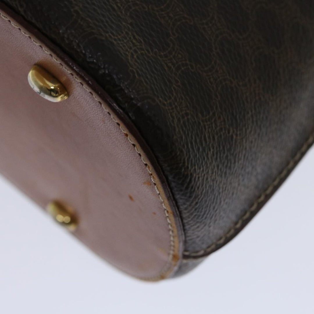 Celine Macadam Canvas Hand Bag PVC Brown Auth 68566