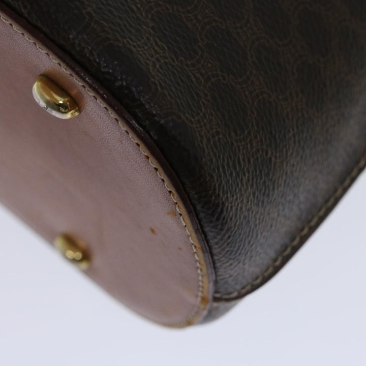 Celine Macadam Canvas Hand Bag PVC Brown Auth 68566