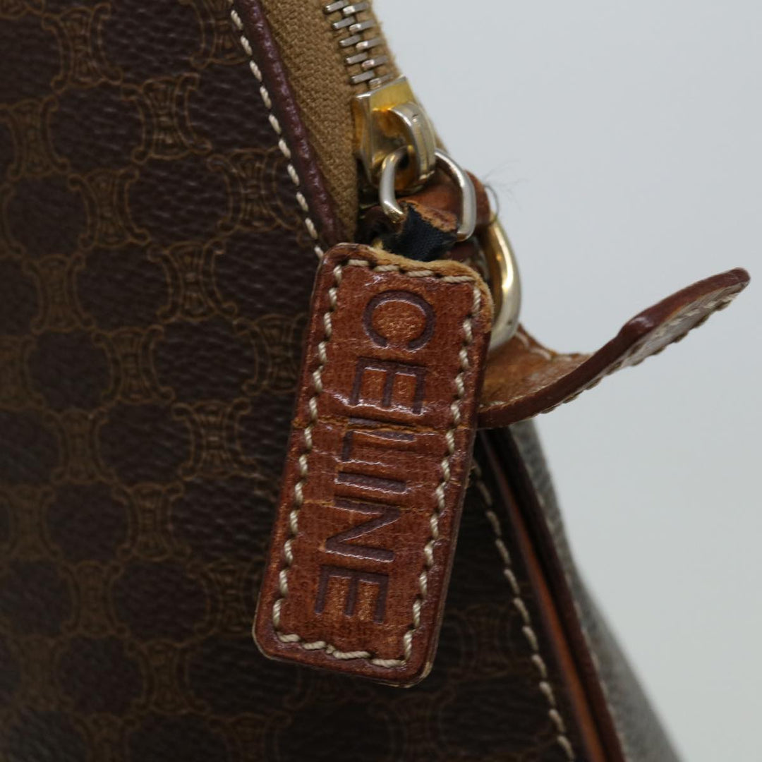 Celine Macadam Canvas Hand Bag PVC Brown Auth 68566