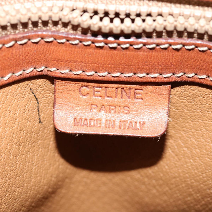 Celine Macadam Canvas Hand Bag PVC Brown Auth 68566