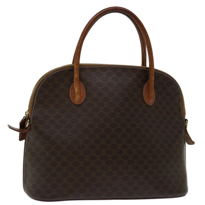Celine Macadam Canvas Hand Bag PVC Brown Auth 68566