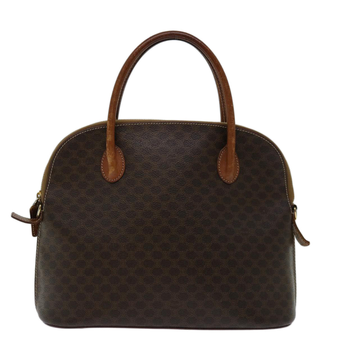 Celine Macadam Canvas Hand Bag PVC Brown Auth 68566