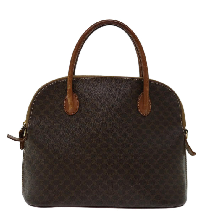 Celine Macadam Canvas Hand Bag PVC Brown Auth 68566