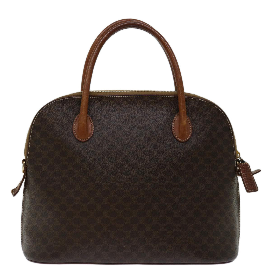 Celine Macadam Canvas Hand Bag PVC Brown Auth 68566