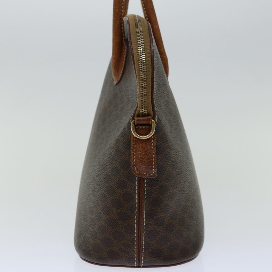 Celine Macadam Canvas Hand Bag PVC Brown Auth 68566