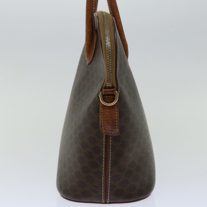 Celine Macadam Canvas Hand Bag PVC Brown Auth 68566