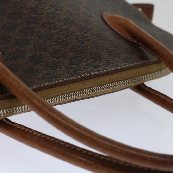 Celine Macadam Canvas Hand Bag PVC Brown Auth 68566