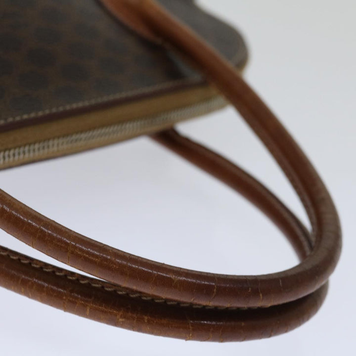 Celine Macadam Canvas Hand Bag PVC Brown Auth 68566