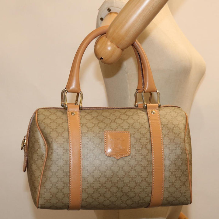 Celine Macadam Canvas Hand Bag Beige  68570