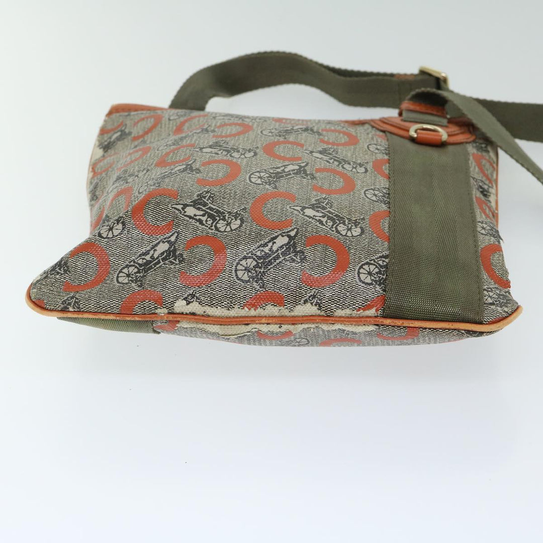 Celine C Macadam Canvas Shoulder Bag Beige Auth 68593