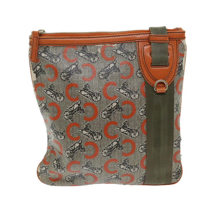 Celine C Macadam Canvas Shoulder Bag Beige Auth 68593