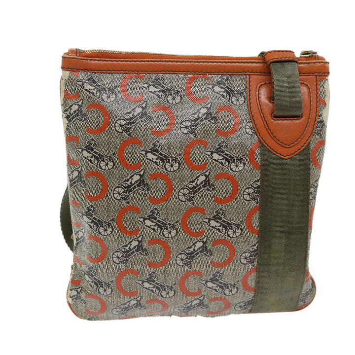 Celine C Macadam Canvas Shoulder Bag Beige Auth 68593