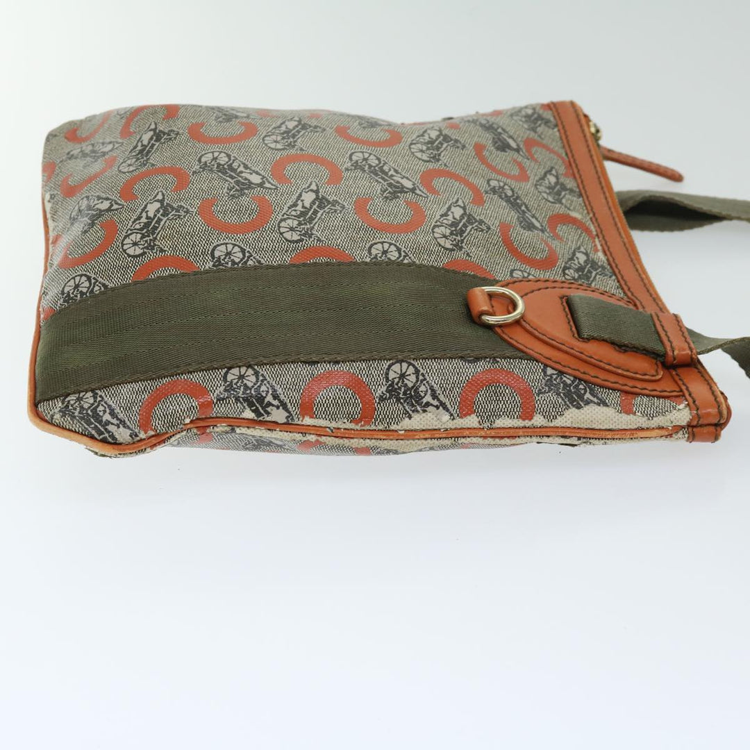 Celine C Macadam Canvas Shoulder Bag Beige Auth 68593