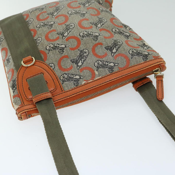 Celine C Macadam Canvas Shoulder Bag Beige Auth 68593