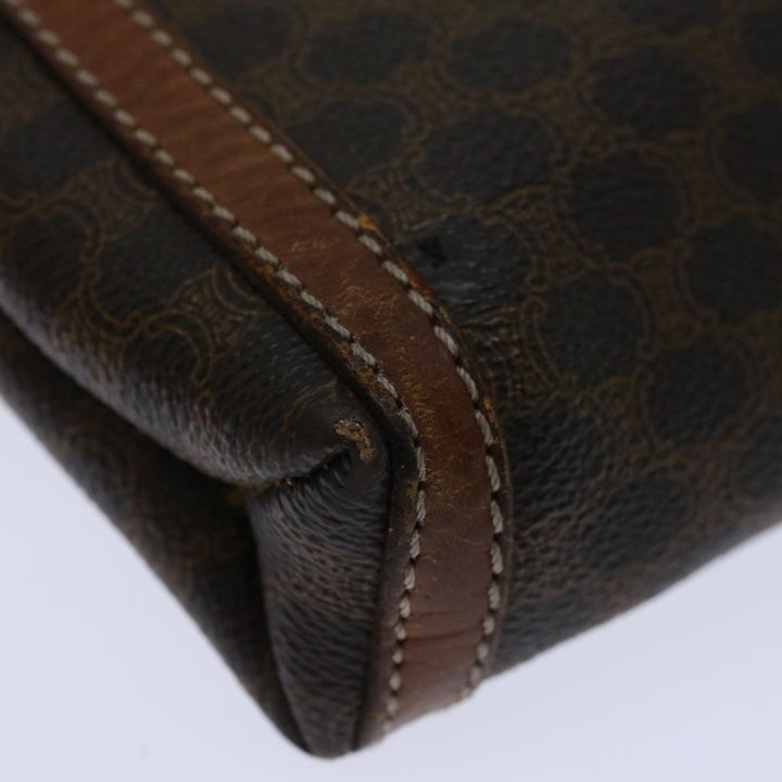 Top Quality Celine Macadam Canvas Clutch Bag PVC Brown Auth 68613