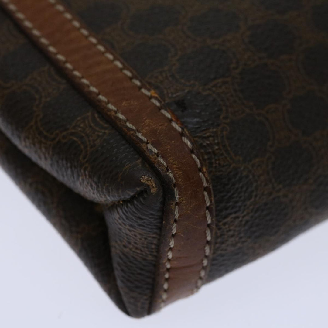Celine Macadam Canvas Clutch Bag PVC Brown Auth 68613