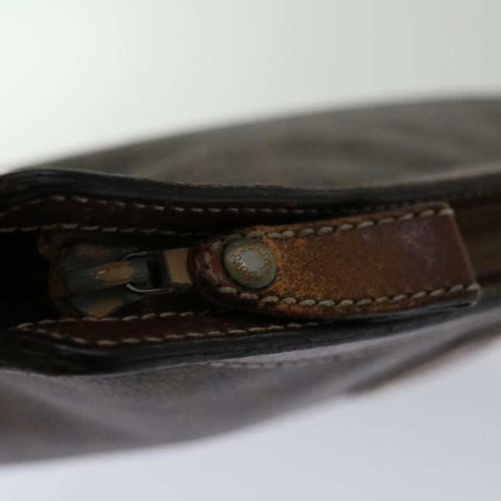 Celine Macadam Canvas Clutch Bag PVC Brown Auth 68613