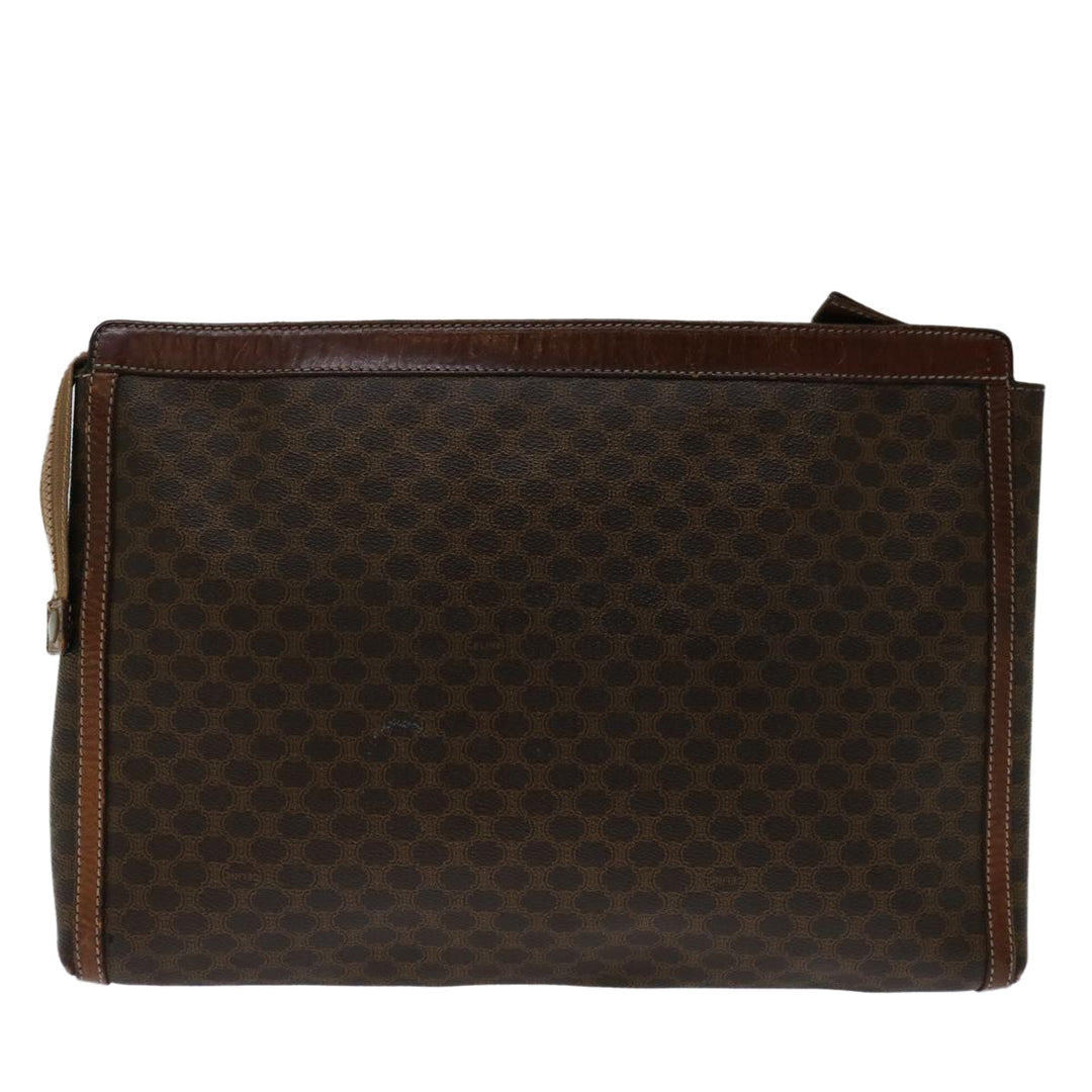 Celine Macadam Canvas Clutch Bag PVC Brown Auth 68613