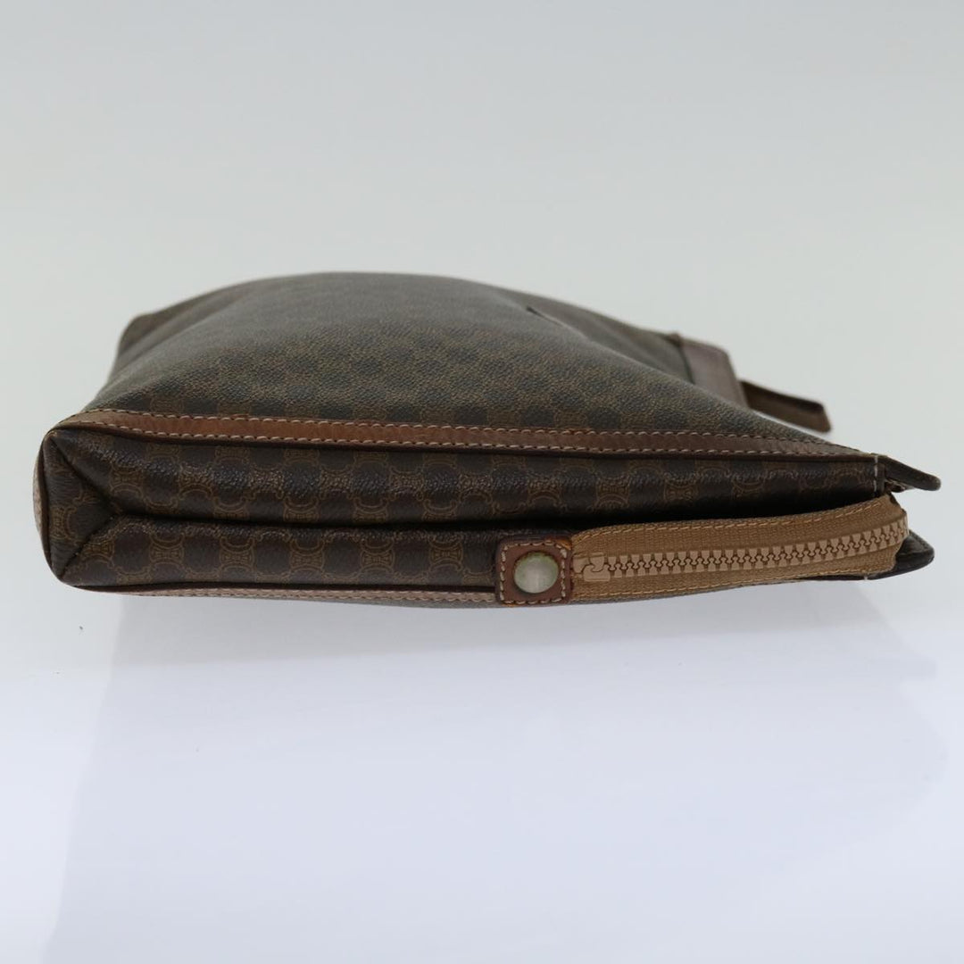Celine Macadam Canvas Clutch Bag PVC Brown Auth 68613