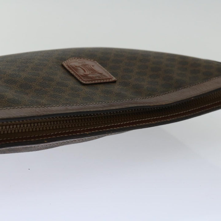 Celine Macadam Canvas Clutch Bag PVC Brown Auth 68613