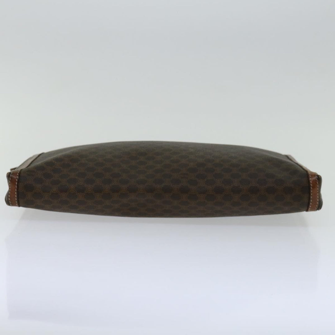 Celine Macadam Canvas Clutch Bag PVC Brown Auth 68613