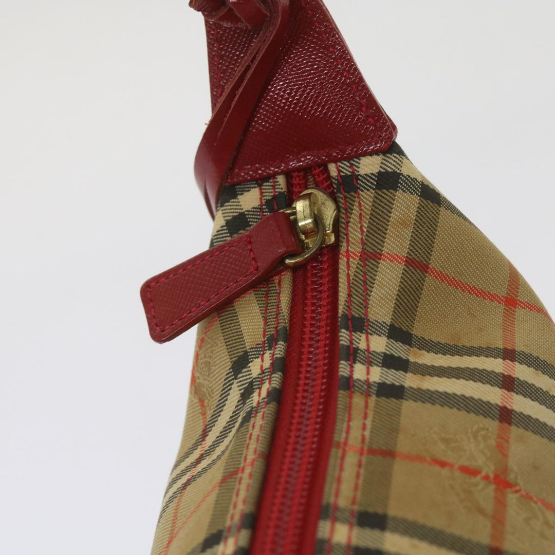 BURBERRY Nova Check Shoulder Bag Canvas Beige Auth 68655