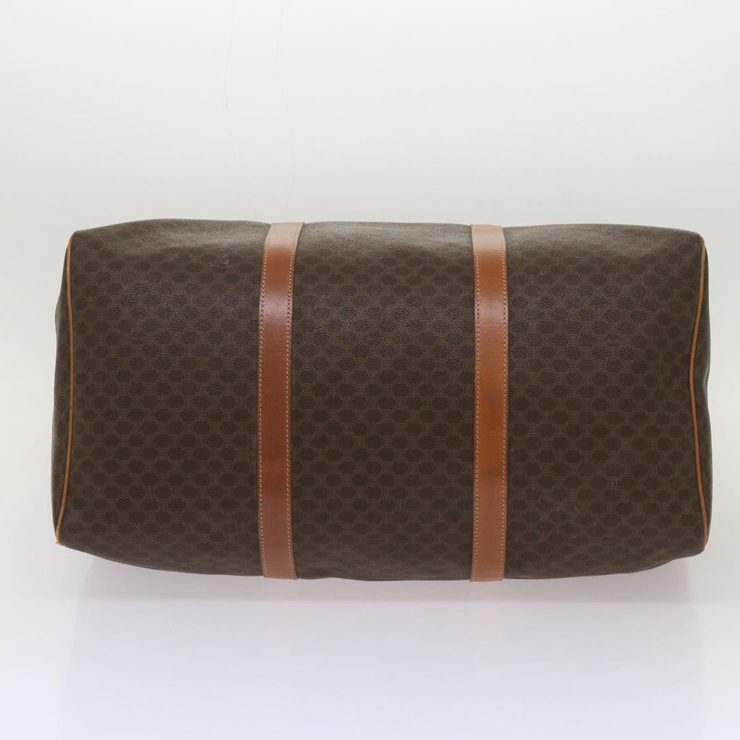 Celine Macadam Canvas Boston Bag PVC Brown  68690