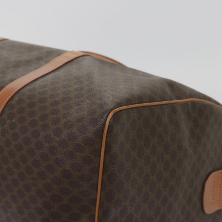 Celine Macadam Canvas Boston Bag PVC Brown  68690