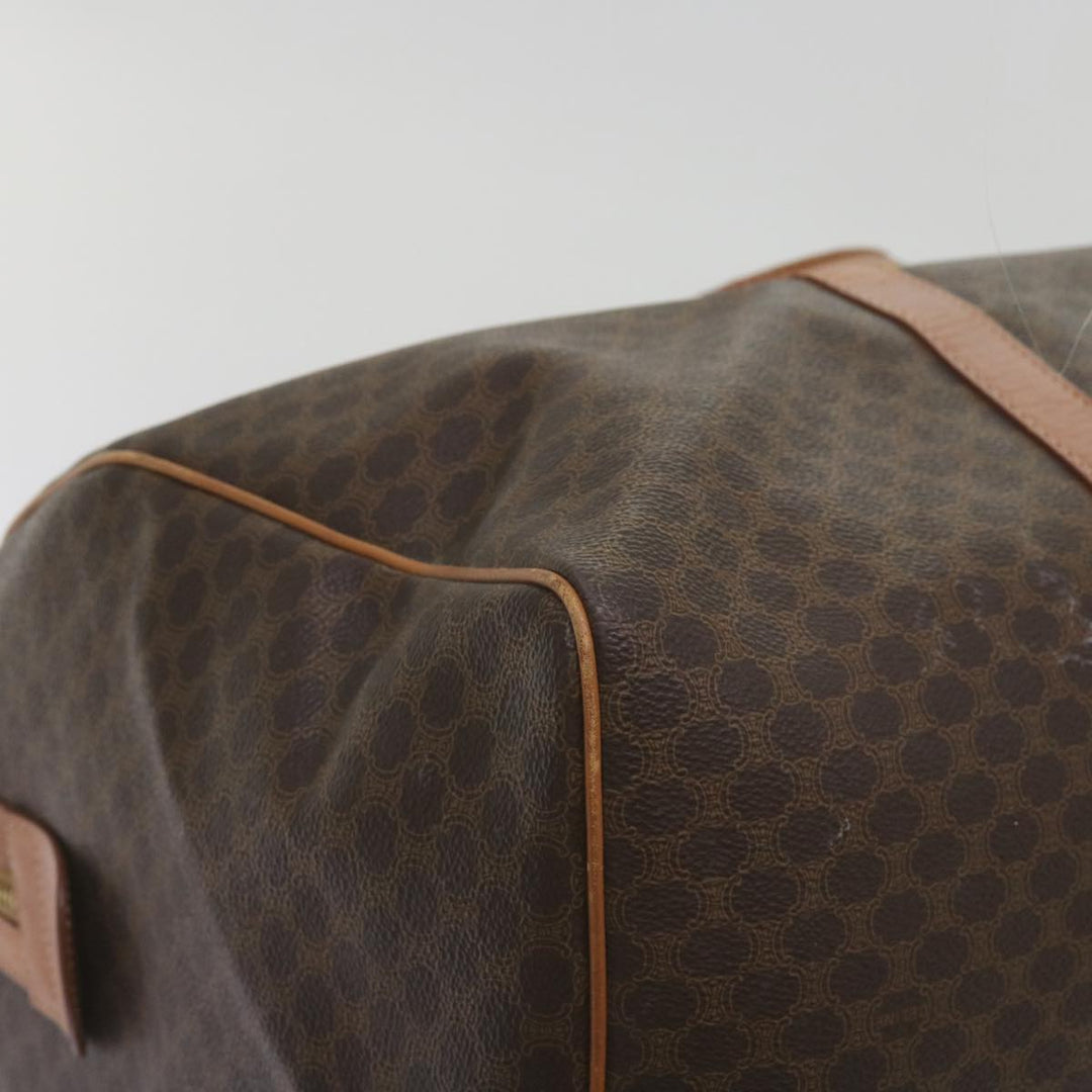 Celine Macadam Canvas Boston Bag PVC Brown  68690