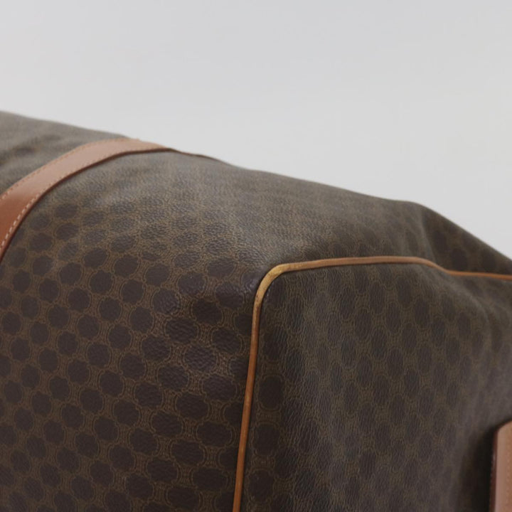 Celine Macadam Canvas Boston Bag PVC Brown  68690