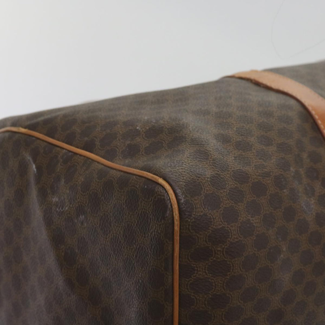 Celine Macadam Canvas Boston Bag PVC Brown  68690