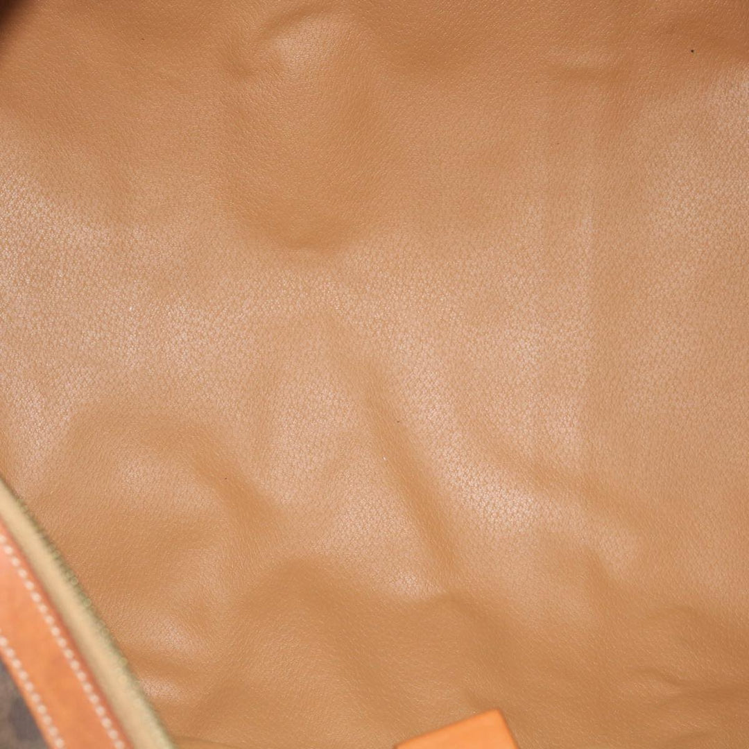 Celine Macadam Canvas Boston Bag PVC Brown  68690