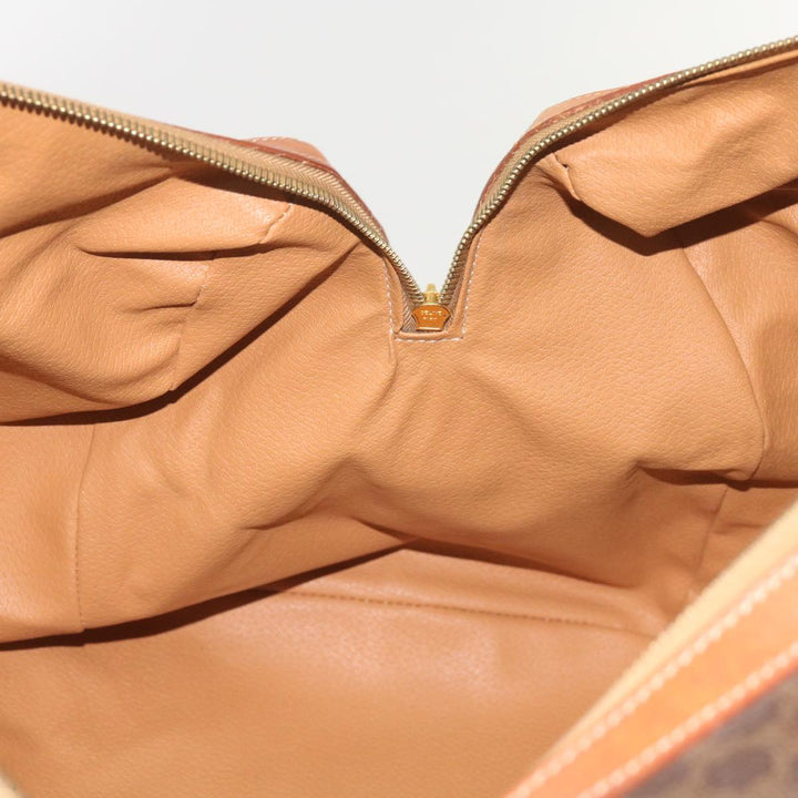 Celine Macadam Canvas Boston Bag PVC Brown  68690