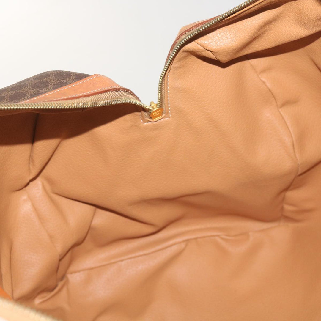 Celine Macadam Canvas Boston Bag PVC Brown  68690